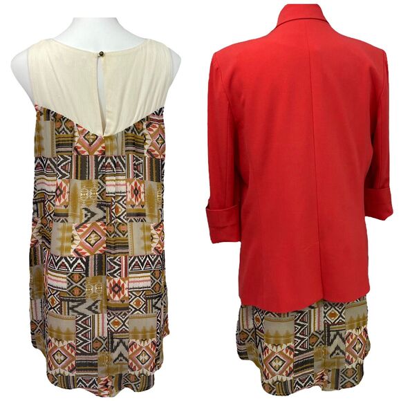 Rewind Dress Blazer Womens Large Flowy Southwestern Boho Beach Peasant Office - Picture 2 of 13